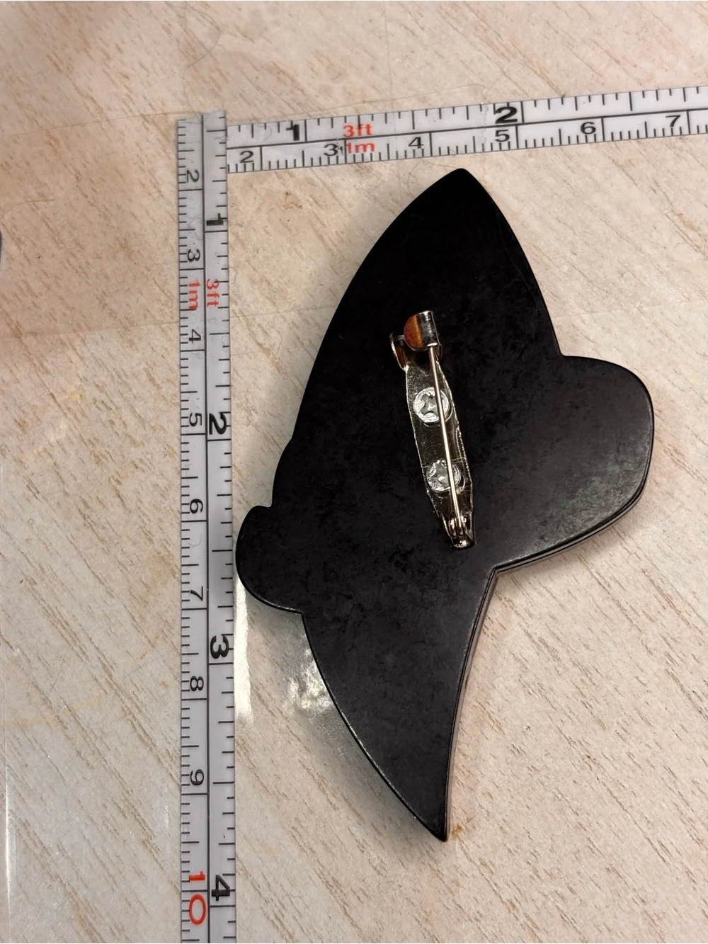 Red & Silver Glam Lady Brooch Pin – Wide Brim Hat Statement Brooch